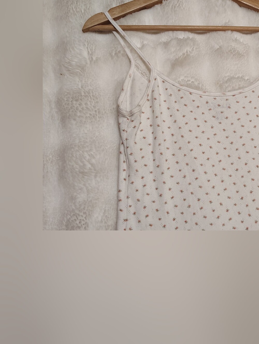 100% Cotton White Night Gown With Tiny Pink Floral Print - Picture 6 of 9